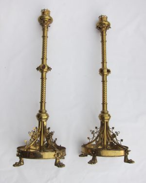 Huge pair of Gothic candlesticks