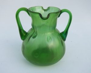 Iridescent green vase