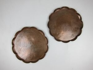 Pair of copper trays