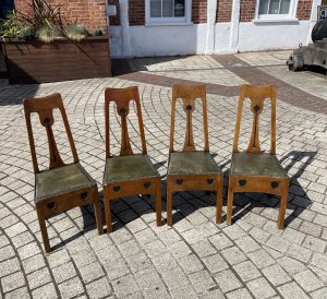 Set of four Arts & Crafts chairs